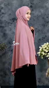 Khimar Arofah Menutup Dagu Buatan Raisa Bahan Crinkle