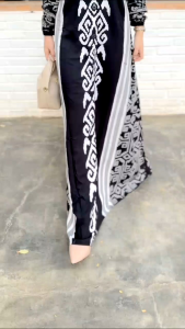 Gamis Batik Elegan Premium Motif Abstrak Rayon Twill Grade Tepat Busui Friendly