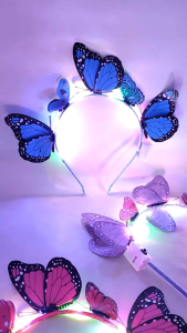 Butterfly Led Headband Bando Kupu Kupu led Menyala Kelap Kellip