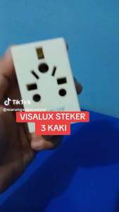 Over Steker Serbaguna 3 Kaki untuk Stop Kontak Luar Negeri Colokan T kaki Tiga Visalux V7196L