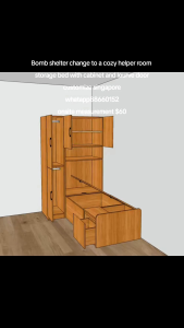 Storage bed frame with cabinet customize singapore for helper room/store room/bomb shelter/utility