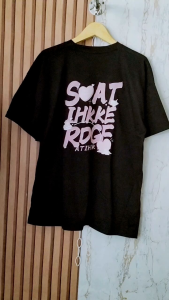 Kaos Wanita Highslit Oversize Sablon Depan Belakang Katun Cmbad 24s Ld 120cm Jumbo