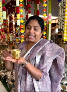 Pure Brass Lord Balaji & Goddess Lakshmi Abhishek Glass Venkateswara Puja Kalash Temple Style Panchpatra for Home Mandir