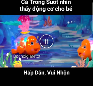 Đồ chơi cá vàng trong suốt chạy pin  có đèn led nhạc vui nhộn dành cho các bé con có thể chơi trung thu (video)