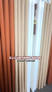 CARAMEL BROWN-LIGHT MOCHA-WHITE ELEGANT RING CURTAINS