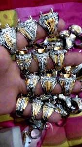 Ring Cincin Emban Akik Alpaka Zircon Microsetting Double Plat Seperti Perak.