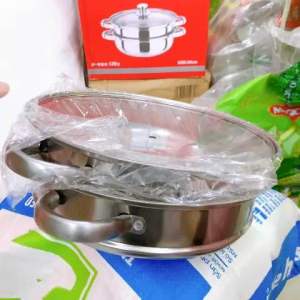 Bộ xửng hấp inox 28cm - nồi hấp đa năng 2 tầng cao cấp nắp kính tiện dụng hấp xôi - hấp bánh bao - gia dụng NARI