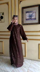 Lunai lac Gamis Modern Gamis Tule Motif Terbaru Simpel Elegan Mewah Baju Muslim Wanita Dress Viral