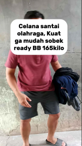 Celana Kolor Santai Pria Big Size Jumbo Celana Kasual Pinggang Karet Saku Resleting Bahan Katun Adem