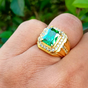 CINCIN BATU GREEN AQUAMARINE KOTAK SUPER KUALITAS
