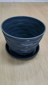 กระถางต้นไม้ พร้อม ถาดรองกระถาง ทรงโมเดิร์น แข็งแรงทนทาน