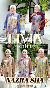 MDLY LIVIA: Baju Kemeja Atasan Kasual Wanita Muslimah