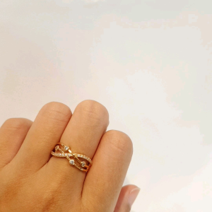 Deux - Cincin Wanita Premium Baris Silang