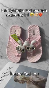 PVC Sandal Anak Slop Import Motif Pita Polkadot Kokop Bahan Karet Jelly Empuk Elastis Sol Anti Slip 2388