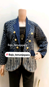 Blazer Tenun jepara / blazer furing tricod / blazer etnik / blazer wanita / outer tenun / outer wanita / blazer jas / kemeja etnik / blazer kantor / blazer seragam btj