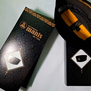 Peci Songkok Manis Motif AC Kopiah Hitam Polos Plat Kuning Tanpa Kertas