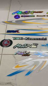 Bộ tem Max 3 màu xanh hàng nhập Thái Lan chất lượng cao dành trang trí riêng cho dòng xe này tem in lụa màu sắc rất đẹp và bền giá bán cực tốt bán lẻ như bán sỉ