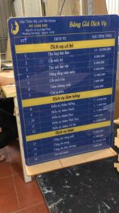 Bảng giá dịch vụ menu cho thẩm mỹ viện tiệm nail tóc mi in và thiết kế theo yêu cầu chất liệu micakèm đế luôn nhé