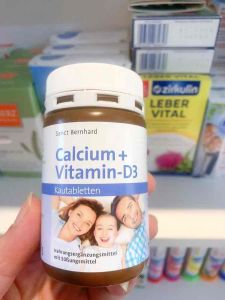 Viên Ngậm Canxi Calcium Vitamin D3 Sanct Bernhard Vị Socola 150 Viên Bổ Sung Canxi D3 Cho Bé Và Người Lớn