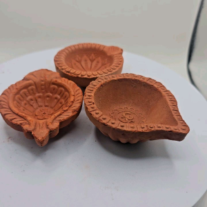 Diwali Diya Small Size 6 pcs with Box Free Bati Traditional Clay Festive Set Decorative Handmade