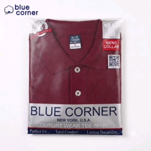 Blue Corner Comfort Wear Plain Maroon Color Honeycomb Polo Shirt for Men