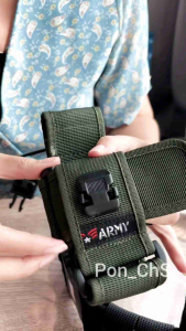 ซองวิทยุสื่อสาร ซองวอแบบปรับได้ สามารถพกพาด้วยการร้อยเข็มขัด (ป้าย Police Army และไม่ติด)