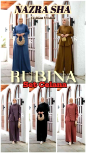 RAFIKA RUBINA SET: Baju Setelan Celana Wanita Muslimah