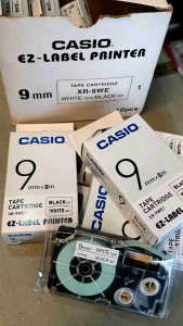 EZ-LABEL Printer Tape Cartridge XR-9WE1 9mmX8m Black on White