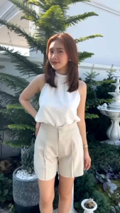 ขาสั้นผ้าฟลอร่า สโนว์ มี13สี จัดส่งทุกวัน โรงงานมาเอง! กระดุมหน้า+ซิปหน้า+กระเป๋า2ข้าง กางเกงแฟชั่นน่ารัก กางเกงใส่เที่ยว ใส่สบาย ยับยาก