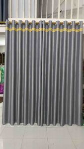 Rèm cửa Tông Ghi xám vải loại 1 may tặng kèm dây thổ cẩm như hìnhhợp rèm cửa chính rèm cửa sổ rèm ngăn phòng