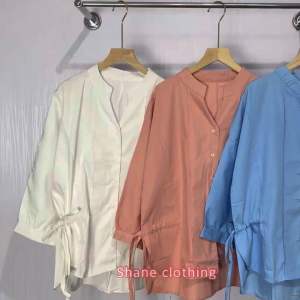SHANE CLOTHING BLOUSE BUTTON KATUN V NECK 8095