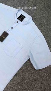 GRIDLINE S128 Colorful Premium Koko Series Kemeja Koko Pria Slimfit Polos Katun Rami High Quality Adem Tebal Premium Berkualitas Kerah Sanghai Lebaran Baru