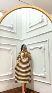 Cici dress daster garis korean style terhits 2024 baju pakaian fashion wanita viral tercantik