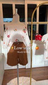 ชุดคู่แม่ลูกสีลายดอกสีส้ม - พร้อมส่ง