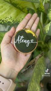 Makeup Compact Pocket Elegant Mirror Portable Travel Mirror Gift Souvenir Round Foldable Metal Mirror