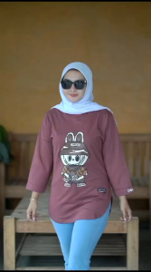 Oval Motif 05√ Kaos Atasan Wanita Bahan Katun Combet20s