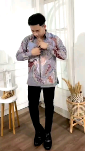 Baju Kemeja Batik Pria Dewasa 2024 Batik Pria Lengan Panjang Batik Tulis berlapis furing Batik Mewah