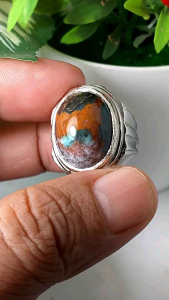 cincin batu bacan motif kembang natural realpic