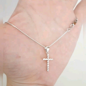 kalung liontin salib perak asli 925/ silver 925 lapis emas putih ANTI KARAT KWALITAS IMPORT K250