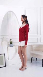 LONAIRE 0205 - Korean Outfit Atasan Rajut Blouse Wanita Knitwear Premium