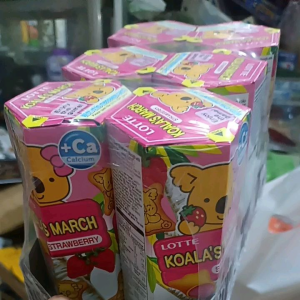 Lốc 6 hộp bánh gấu giàu dinh dưỡng lotte koalas march 37g bổ sung canxi ăn ngon miệng
