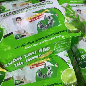 Sỉ thùng 24 gói khăn lau bếp đa năng 850g khổ 25 nhân 32cm