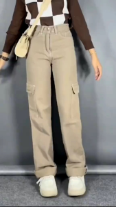 Celana Jeans Cargo Wanita/Jeans Wanita Cargo Highwaist