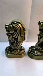 Singapore Merlion Vintage Metal Model World Famous Landmarks Home & Office Display