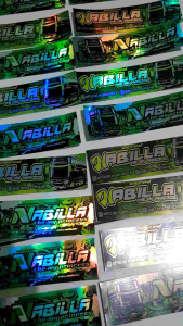 Stiker Bus Nabila Original Hologram Asli Anti Air 24 Pcs