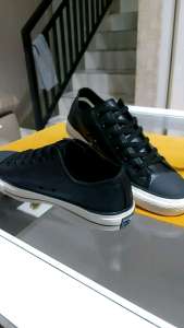 Sepatu Kulit Black White Sepatu Casual Sepatu All Star Model Kulit Low Chuck Taylor CT II