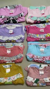 (9-22kg) Bộ dài tay bé gái - thun borip dáng babydoll chất vải borip đẹp co giãn mềm hình in sắc nét (941)