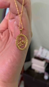 PAWNABLE 18K Saudi Gold Rope Chain(lightweight manipis)with 18K Saudi Gold Bird Nest Pendant(open back✨