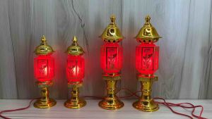 cặp đèn thờ Phú quý lục giác để bàn thờ thần tài- 3 kích cỡ