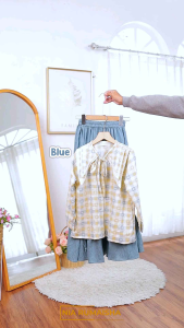 NEW ONE SET ANAK PEREMPUAN SIFA SET BAHAN BLOUSE CRINKLE // BAHAN ROK DENIM TWILL BY NIA RUMAISHA